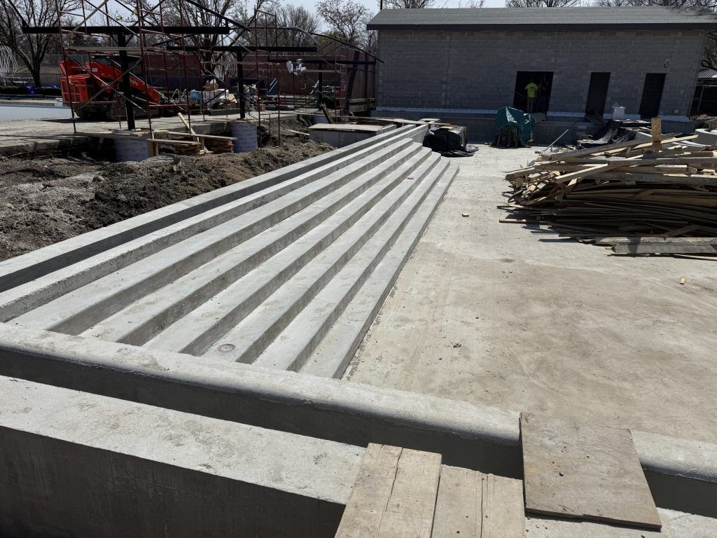 newly poured rehm pool stairs
