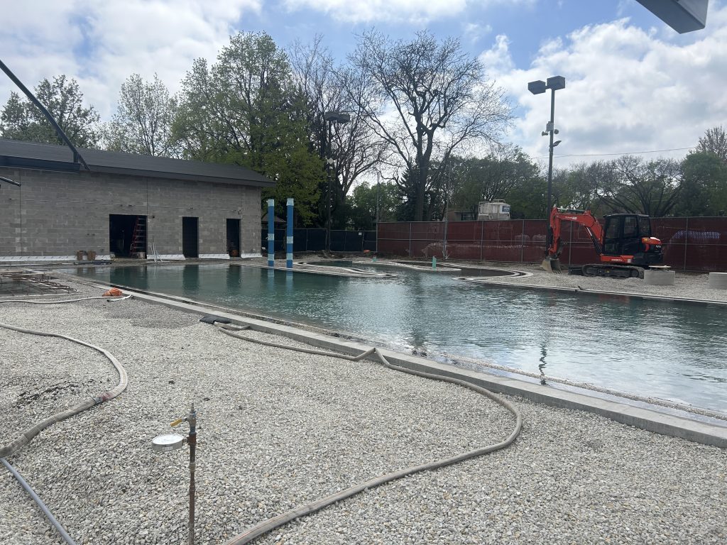 rehm activity pool filled with water for leak test