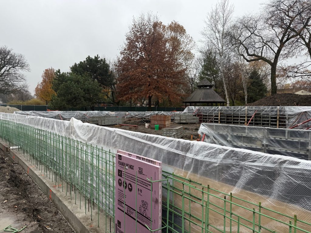 wall forms covered in plastic