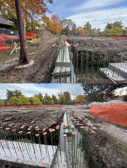 column footings at field center construction site