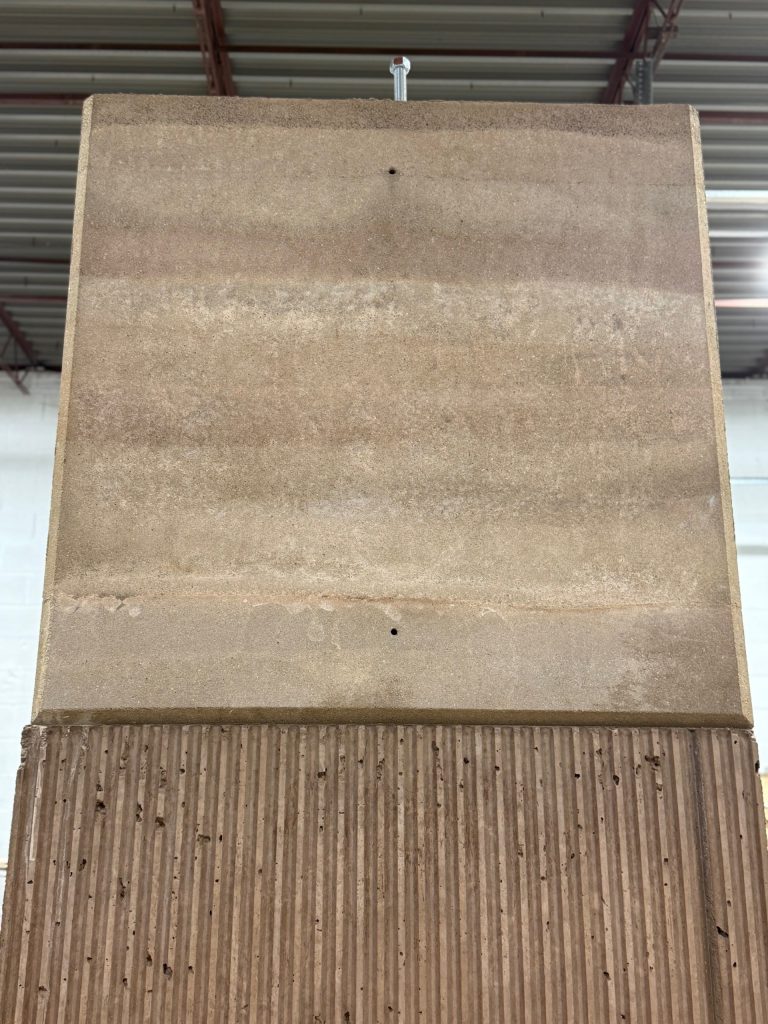 brownish red rammed earth wall sample