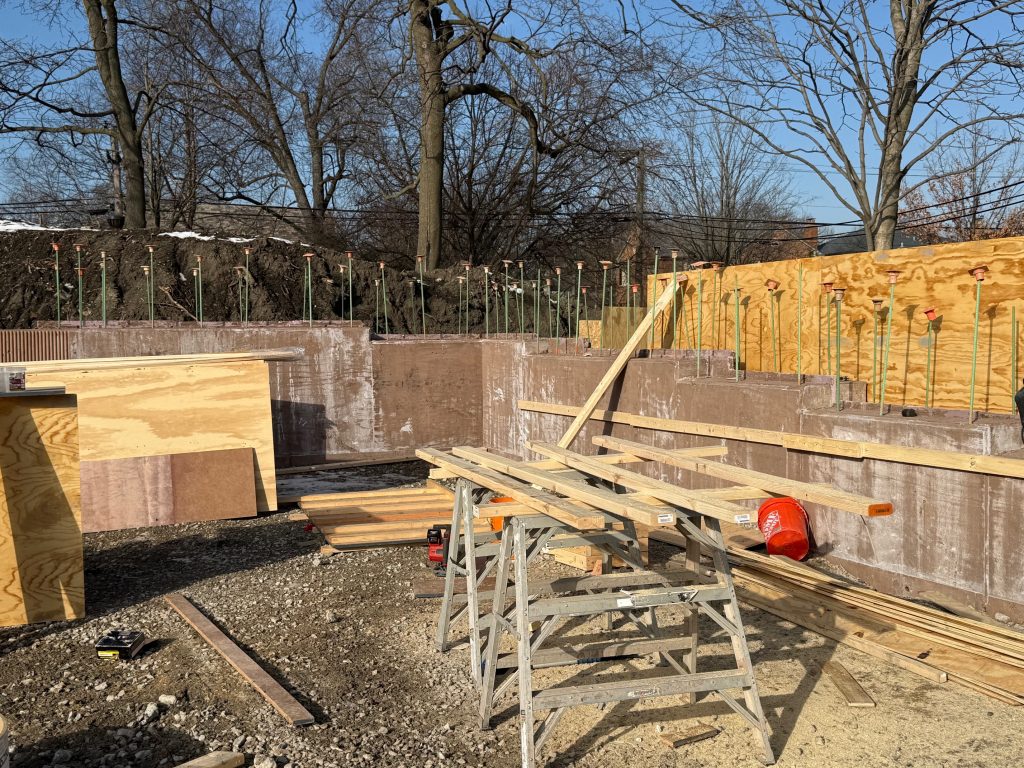 plywood framing for rammed earth walls