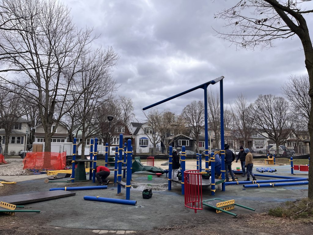 kids around the world staff disassembling playground equipment