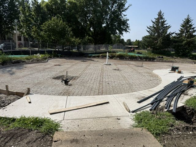 rebar covers gravel area