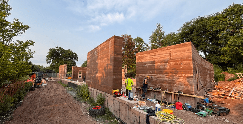 tall rammed earth walls